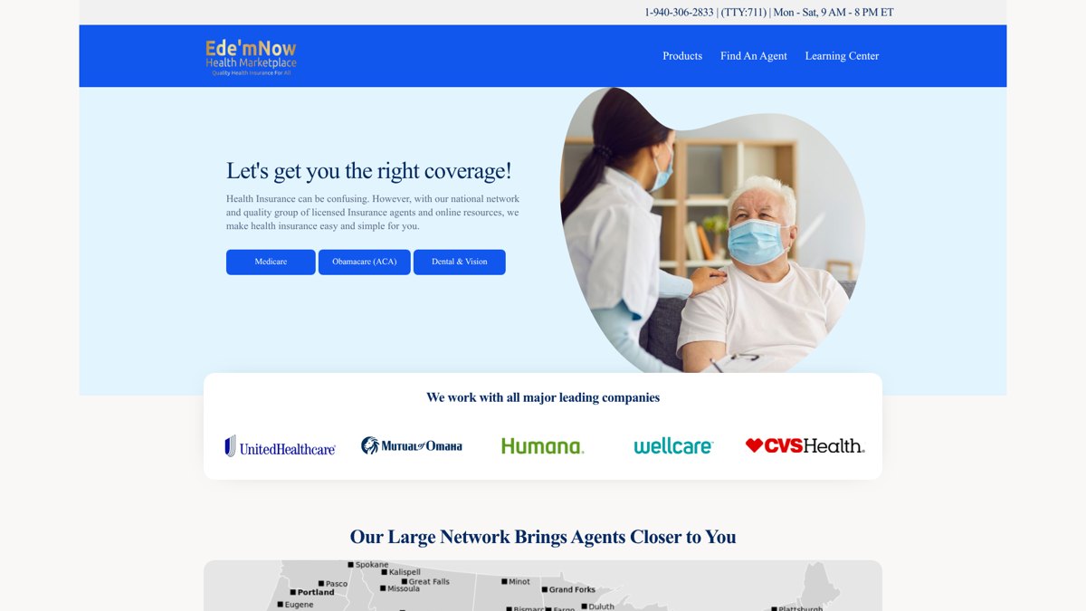 EdemNow: a conversion focused service landing page