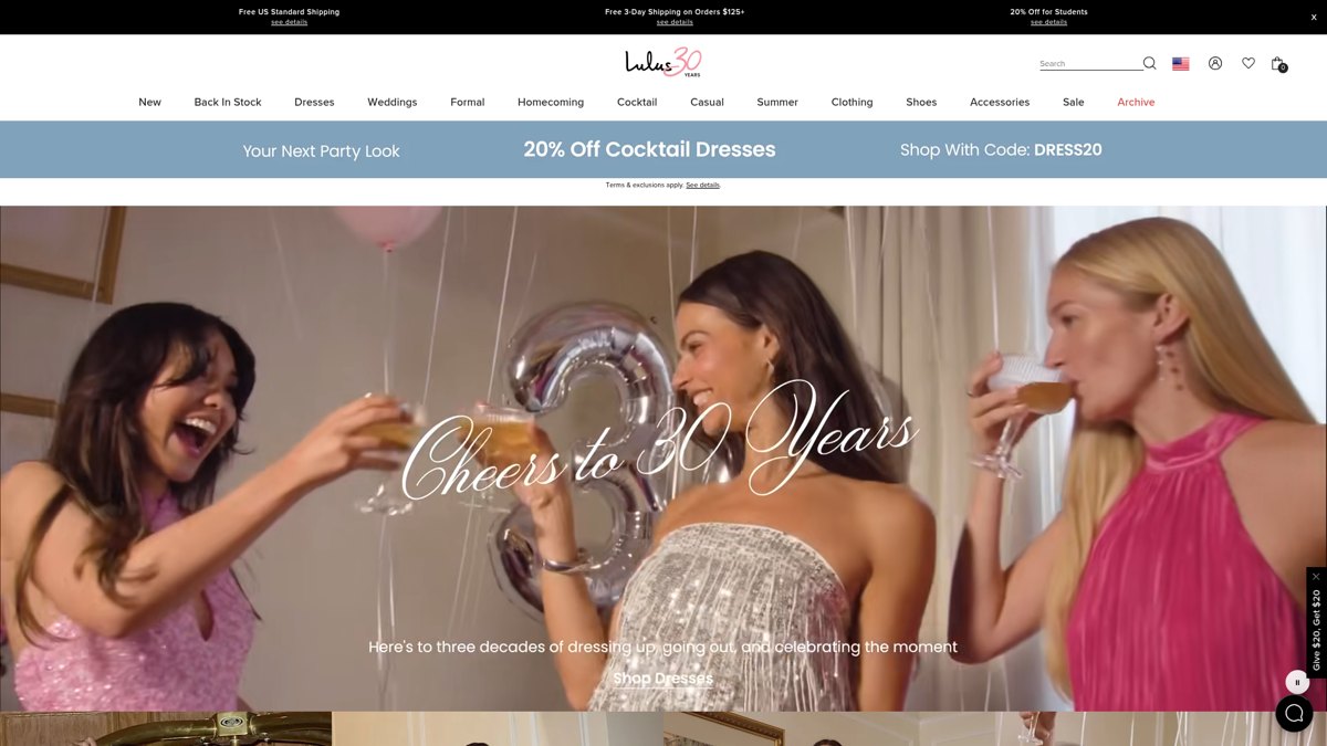 Lulus: large catalogue fashion ecommerce